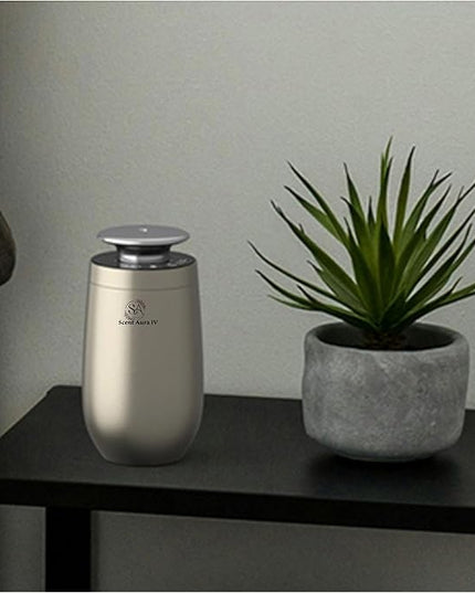 Waterless Scent Diffuser with Hotel Inspired Fragrance Oil, Dual-Purpose for Car and Home, Aerospace-Grade Aluminum, Rechargeable Cordless, Bluetooth App Enabled, Quiet Aromatherapy, Auto Mode