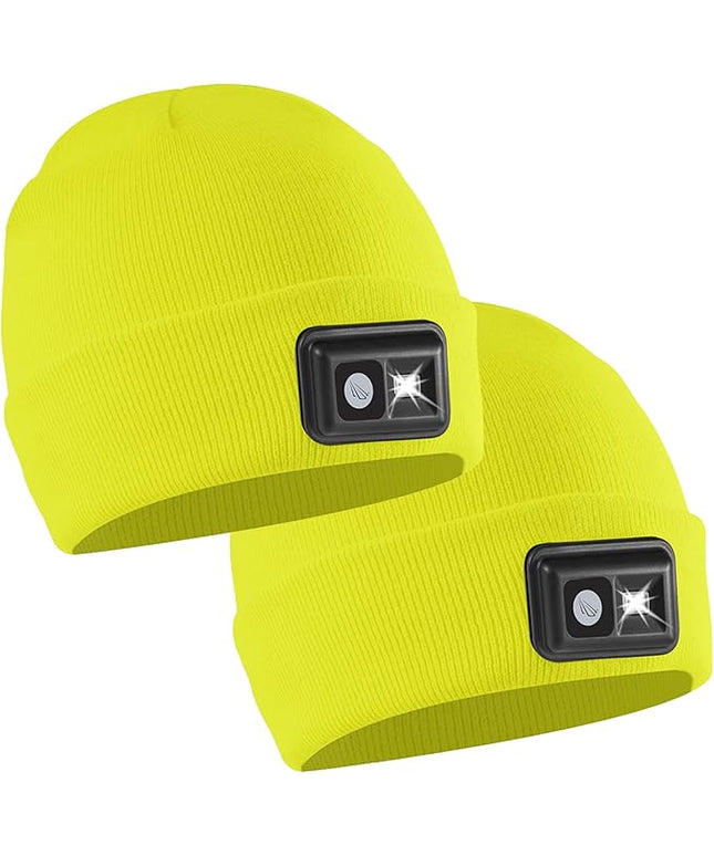 POWERCAP LED Hat Light 150 Lumens Rechargeable Fleece Beanie with Bright Built-in Headlamp Waterproof LED Warm One Size Cap