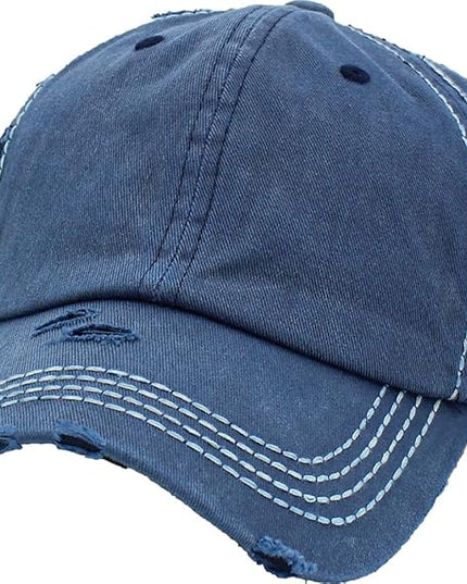 KBETHOS Vintage Washed Distressed Cotton Dad Hat Baseball Cap Adjustable Polo Trucker Unisex Style Headwear