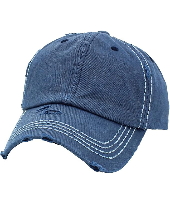 KBETHOS Vintage Washed Distressed Cotton Dad Hat Baseball Cap Adjustable Polo Trucker Unisex Style Headwear