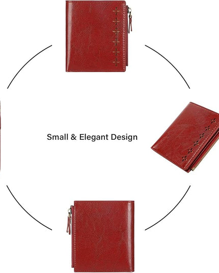 Lavemi Ultra Thin Small Compact Leather Womens Girls Wallets RFID Blocking Credit Card Holder for Women