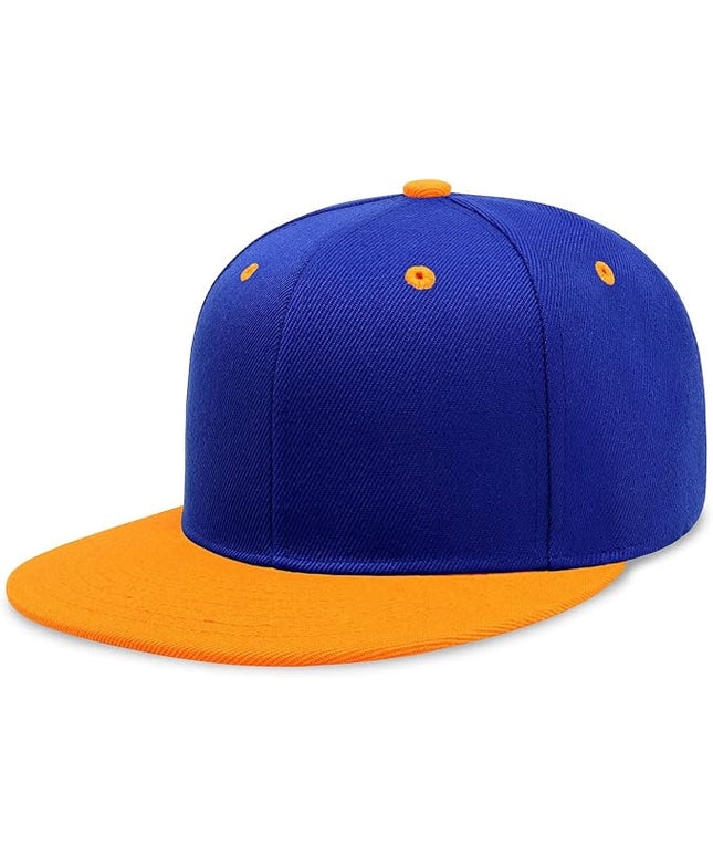 CHOK.LIDS Flat Bill Visor Classic Snapback Hat Blank Adjustable Brim High Top End Trendy Color Style Plain Tone Baseball Cap