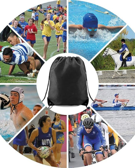 BeeGreen Drawstring Backpack Bags 20,30,50 Packs Reflective String Bags for Gym Sport Trip Cinch Sack DIY for Women Men