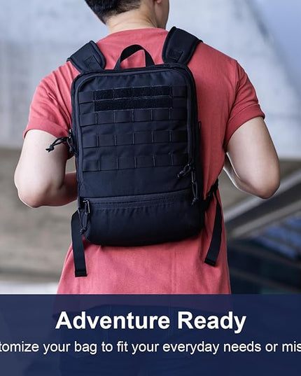 Cargo Works® 15" Black Tactical Laptop Backpack For Men, EDC Backpack with MOLLE Attachements, Survival Tactical Backpack for 1 Day