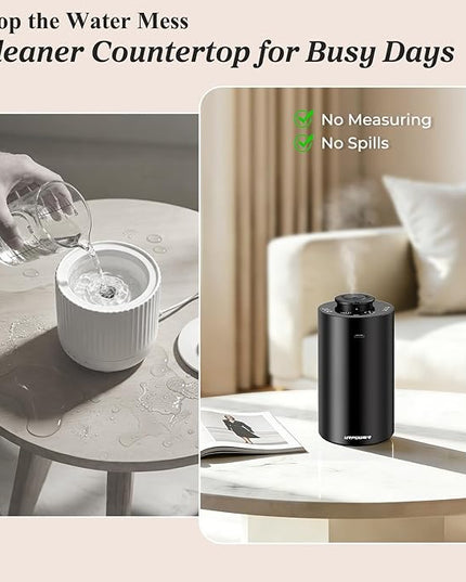 URPOWER Waterless Essential Oil Diffuser: No Water Needed Battery Operated Scent Diffuser - 2 * 20ML Hotel Fragrance Essential Oils - Cordless & Mini Oil Machine Aluminum for Car Home Office(Black)