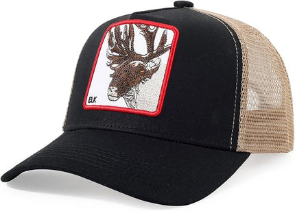 Classic Unisex Various Animal Series Embroidery Farm Adjustable Mesh Snapback Trucker Hat