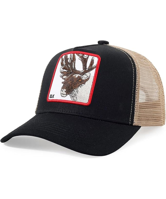 Classic Unisex Various Animal Series Embroidery Farm Adjustable Mesh Snapback Trucker Hat