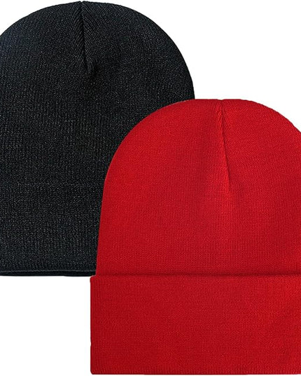 ZOORON 1&2 Pack Beanie for Men Women Slouchy Beanie Hats Winter Knit Caps Soft Ski Hat Unisex