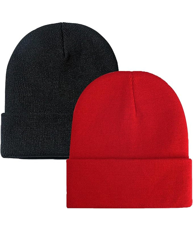 ZOORON 1&2 Pack Beanie for Men Women Slouchy Beanie Hats Winter Knit Caps Soft Ski Hat Unisex