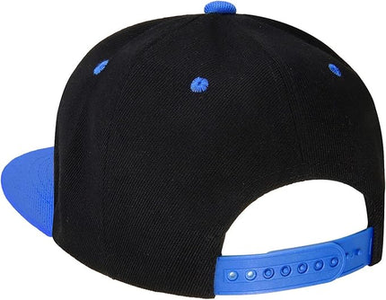 Classic Snapback Hat Cap Hip Hop Style Flat Bill Blank Solid Color Adjustable Size