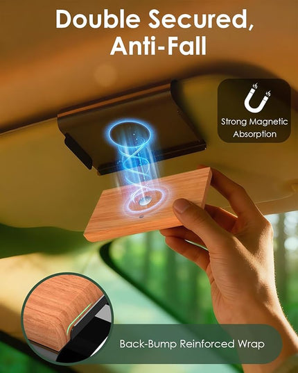Car Air Freshener - Wood Air Freshener - Long Lasting Car Odor Eliminator for Visor Clip-Variety Scent Starter Kit, Vehicle Scent Diffuser Men&Women- Pack of 3 (Teak-Amber-Grove)