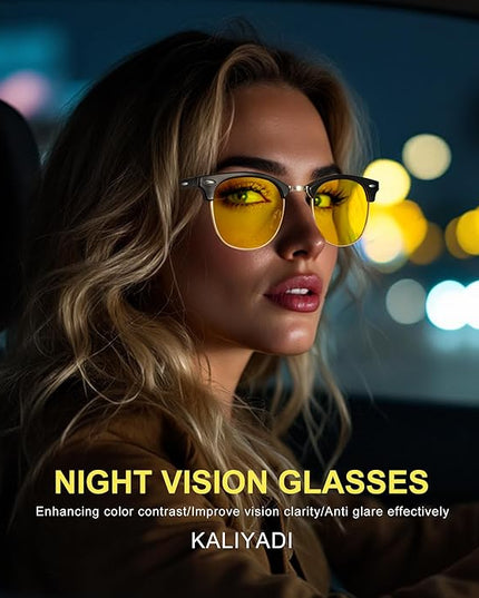 KALIYADI Sunglasses Men Polarized Sunglasses for Men Women Unisex Semi-Rimless Frame Retro Driving Sun Glasses UV Blocking