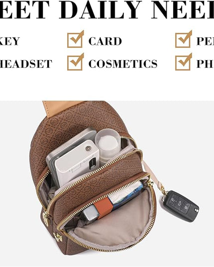 Anti Theft Crossbody Bags for Women Leather Sling Bag Cross Body Travel Purse Chest Bags Fanny Pack Gift Teen Girl