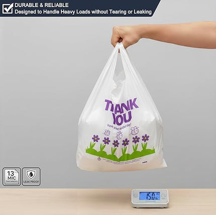 YoYoRain 800 Pack Purple T-Shirt Bags, 11"x6"x21" Plastic Carry Bags with Handles for Retail & Grocery Use