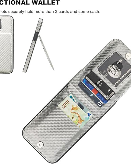 KIHUWEY Compatible with iPhone 13 Pro Max Case Wallet with Credit Card Holder, Premium Leather Magnetic Clasp Kickstand Heavy Duty Protective Cover for iPhone 13 Pro Max 6.7 Inch (Carbon Gray)