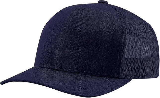 TZ Promise Men Women Plain Cotton Trucker Cap with Breathable Mesh Back, Snapback Baseball Hats