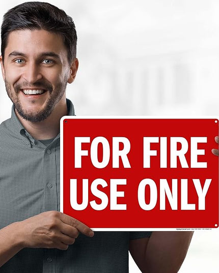 For Fire Use Only Sign, 10x14 Inches, Rust Free .040 Aluminum, Fade Resistant, Made in USA by My Sign Center