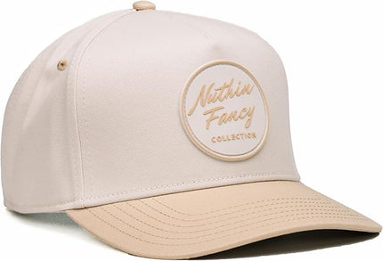 Nuthin Fancy Comus Snapback Hat, Everyday 5-Panel High Crown Canvas Trucker Hat for Men & Women