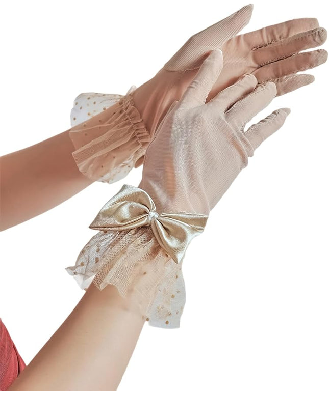 Sahabowi Satin Gloves Formal Bridal Banquet Party Wedding Opera Solid Colorful Mitten For Women