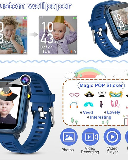 Phyulls Smart Watch for Kids with 39 Games Alarm Clock, Touchscreen, Calendaring Camera Music Player Time Display Video & Audio Recording, Toys for 3-12 Years Old Boys