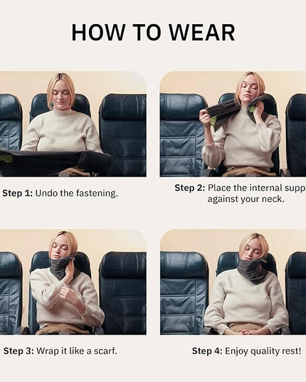 trtl Pillow - Scientifically Proven, Super Soft Neck Support Travel Pillow for Sleeping - Lightweight and Machine Washable - Ergonomic Design for Traveling on Airplanes, Cars, and Trains - Grey