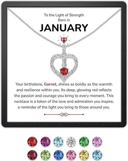 TRYNDI Birthstone Necklace for Women - Infinity 12 Months Birthstone Necklace, Christmas Gifts for Wife, Daughter, Girlfriend, Mom - Mother’s Day, Valentine’s, Anniversary, Birthday Gift for Her