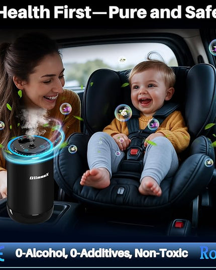 Smart Car Air Freshener Diffuser with Starry Sky Projection and 50ml Perfume, Auto On/Off Intelligent, 3 Adjustable Spray Modes Rechargeable Car Aroma Diffuser, Cologne