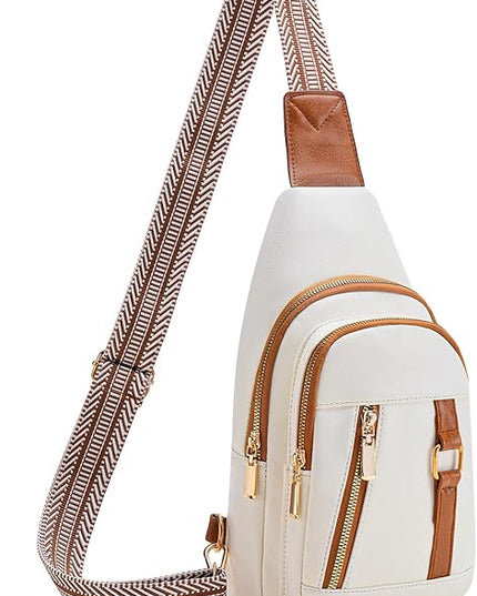 FALAN MULE Crossbody Bags for Women Trendy Leather Sling Chest Bag Fanny Packs for Women