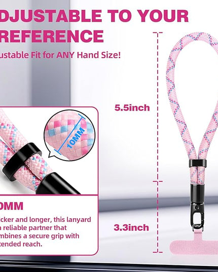 Phone Lanyard for Cellphone Case,2Pack Adjustable Braided Phone Wrist Strap,Charm Wrist Lanyard for Women&Men Travel