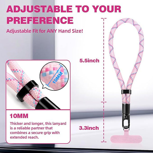 Phone Lanyard for Cellphone Case,2Pack Adjustable Braided Phone Wrist Strap,Charm Wrist Lanyard for Women&Men Travel