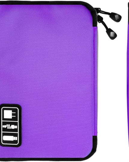 Electronics Travel Organizer,Portable Waterproof Electronic Travel Storage Bag for Small Charging Cord Storage,Charger,SD Card etc,for Travel,Business-Purple Green