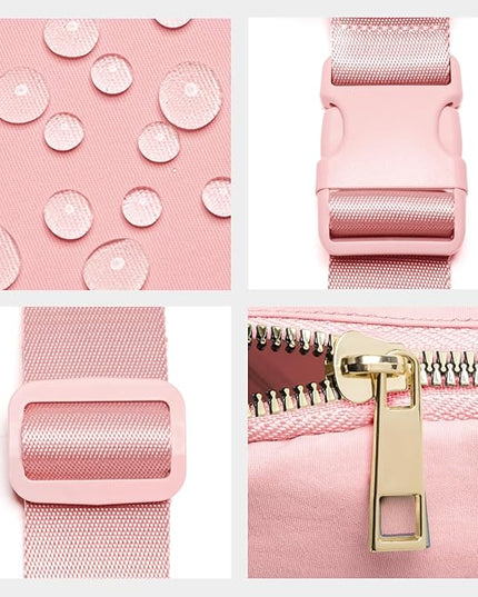 Gitus Belt Bag Fanny Pack Crossbody Bags with Initial Letter Patch Cute Stuff Birthday Gifts for Teenager Girls Trendy Preppy Stuff for Teen Girls Cool Stuff for Teens (Light Pink-E)