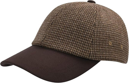 BOTVELA Wool Baseball Cap for Men Adjustable Unstructured Tweed Hat