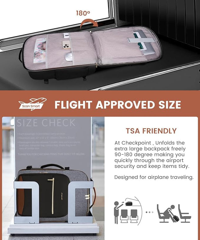 LOVEVOOK 40L Travel Backpack for Women & Men, Airline Approved Carry On Luggage with 3 Packing Cubes, TSA Overnight Bags, Waterproof Personal Item Bag, Weekender Essentials Backpacks fits 17" Laptop