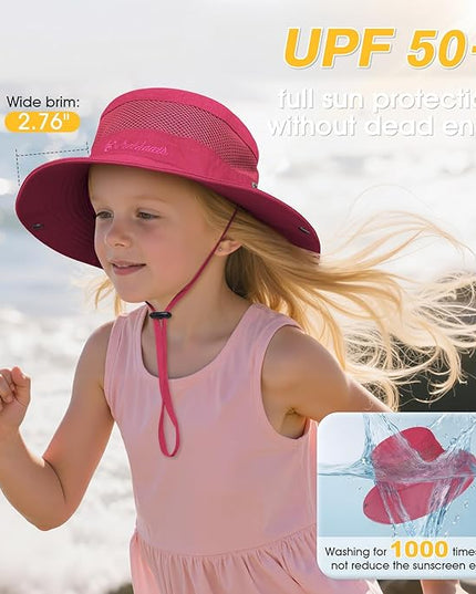 Century Star Outdoor Kids Sun Hat UPF 50+ Quick Dry Adjustable Bucket Hat Windproof Waterproof Beach Fishing Safari Hat