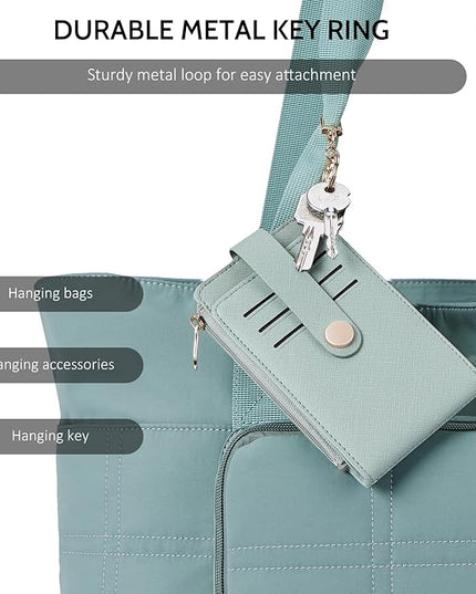 POIUGOYA Slim Wallet for Women,RFID Blocking Bifold Credit Card Holder with Zipper Coin Pocket,ID Window,Keychain