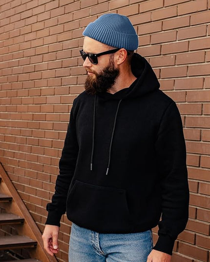 ROYBENS Swag Wool Knit Cuff Short Fisherman Beanie for Men Women, Winter Warm Hats