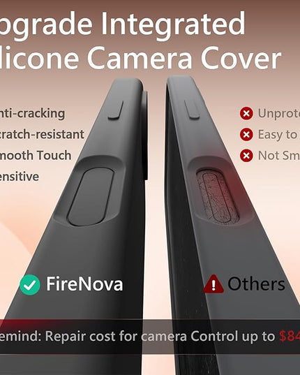 FireNova Magnetic for iPhone 17 Case, Compatible with MagSafe, [Integrated Silicone Camera Control Button] [Camera Protection] Anti-Scratch Microfiber Lining Phone Case, 6.3", Space Gray