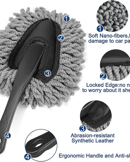 Car Interior Duster Detail Brush Cleaning Gel Kit, Soft Dash Vent Dusting Slime Putty Detailing Brushes Accessories Essentials Supplies Tools for Auto,Truck,SUV,RV