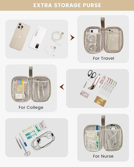 LOVEVOOK Laptop Backpack for Women, 15.6 Inch Work Laptop Bag with USB Port, Fashion Teacher Nurse Backpack Purse, Waterproof Travel Computer Backpack with Organizer Bag, 2PCS, Beige-Khaki