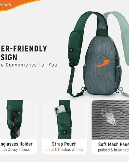 SKYSPER Sling Bag RFID Cross Body Bag Recycled Crossbody Backpack Travel Daypack
