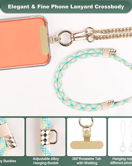 Phone Lanyard Crossbody, Adjustable Cell Phone Lanyard Neck Strap for All Phones, Universal Skin Friendly Phone Strap Crossbody for Women and Men