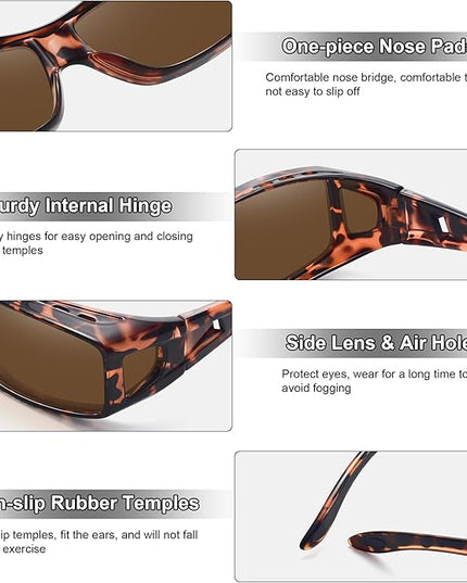MEETSUN Fit Over Glasses Sunglasses for Men Women,Wrap Around Sunglasses Polarized UV400 Protection