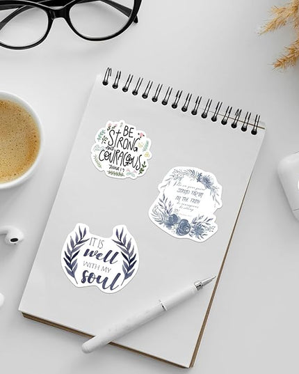50PCS Bible Verse Stickers: Inspirational Christian Stickers for Women, Men, Teens - Perfect for Water Bottle, Laptop, Bible