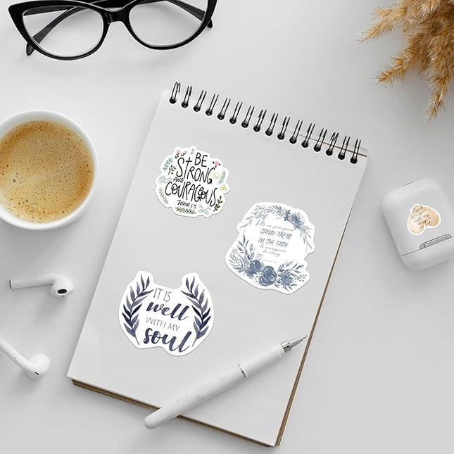 50PCS Bible Verse Stickers: Inspirational Christian Stickers for Women, Men, Teens - Perfect for Water Bottle, Laptop, Bible
