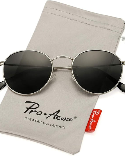Pro Acme Small Round Metal Polarized Sunglasses for Women Retro Designer Style