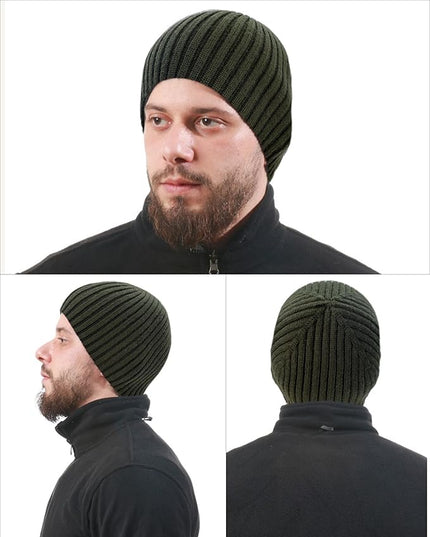 choshion Wool Knit Fisherman Beanie Hat for Men Women,Cuffless Warm Short Cuff Beanies Toboggan Ski Hats Winter Skull Cap