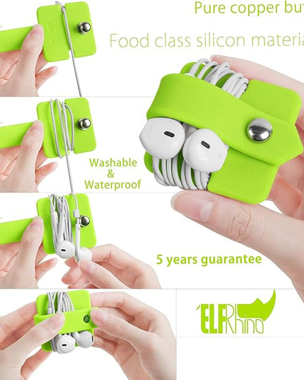 Cord Organizer Earbuds Holder Earphone Wrap Earphones Organizer Headset Headphone Earphone Wrap Winder Cord Manager Cable Winder Green