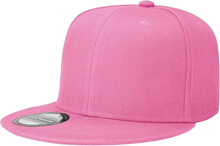 Classic Snapback Hat Cap Hip Hop Style Flat Bill Blank Solid Color Adjustable Size