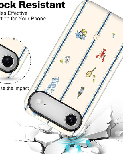 Magnetic for iPhone 17 Air Case Cute Frog Stripes Phone Case, Summer Shockproof Slim TPU and Hard PC Protective Phone Cover Compatible with MagSafe Designed for Women Girls